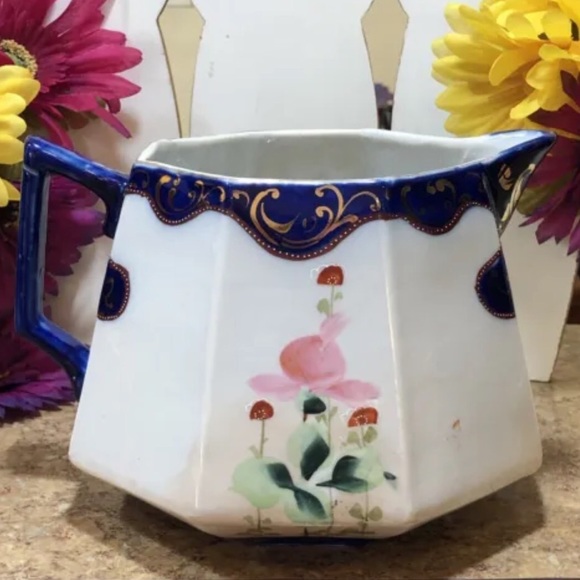 Antique TE-OH Nippon (Japan) Hand Painted China Lemonade Pitcher w/4 Glasses - Picture 6 of 12